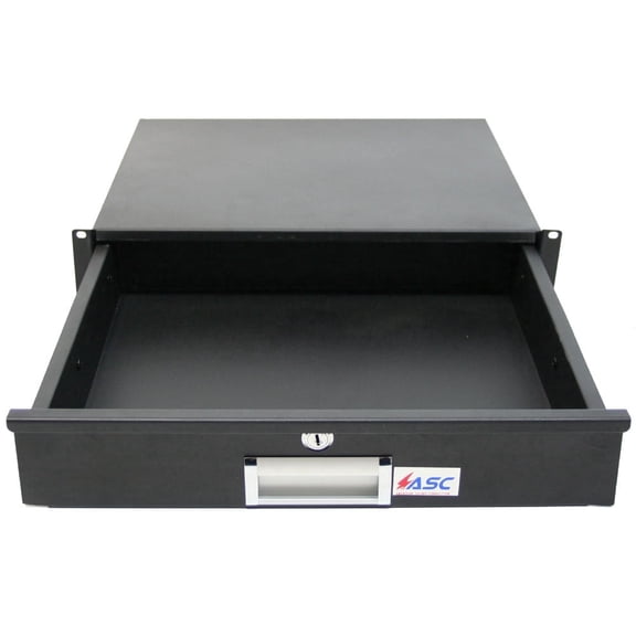 19" Rack Mount 2U Pro Audio DJ Server Rack Locking Drawer Storage Cabinet Lock