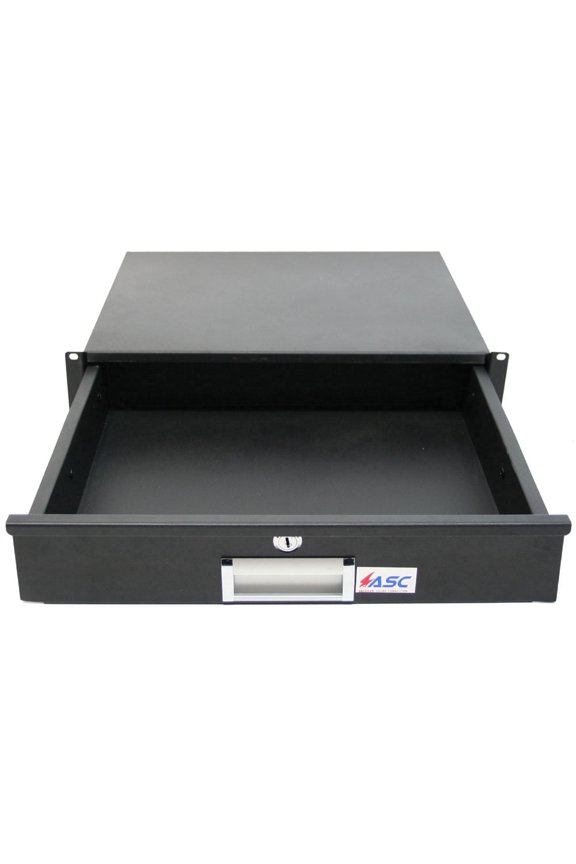 19" Rack Mount 2U Pro Audio DJ Server Rack Locking Drawer Storage Cabinet Lock