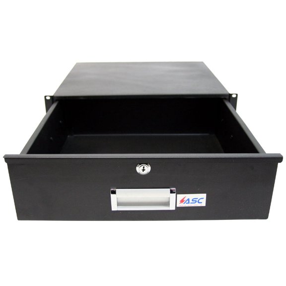 19" Rack Mount 3U Locking Drawer Pro Audio DJ Server Rack Lock Storage Cabinet