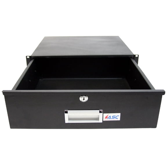 19" Rack Mount 3U Locking Drawer Pro Audio DJ Server Rack Lock Storage Cabinet