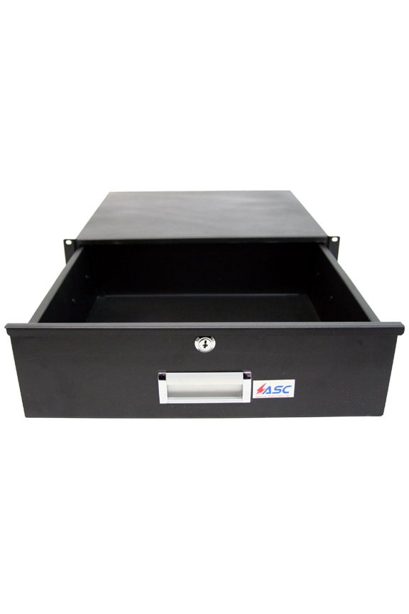 19" Rack Mount 3U Locking Drawer Pro Audio DJ Server Rack Lock Storage Cabinet