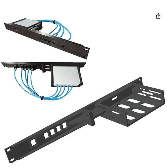 19" Rack Mount for Ubiquiti UniFi Cloud Gateway Ultra Max | 1U Rack Adapter for UCG-Ultra UXG-Max | Compatible with Keystone Panel | Ideal for Home Lab & Server Rack Setup