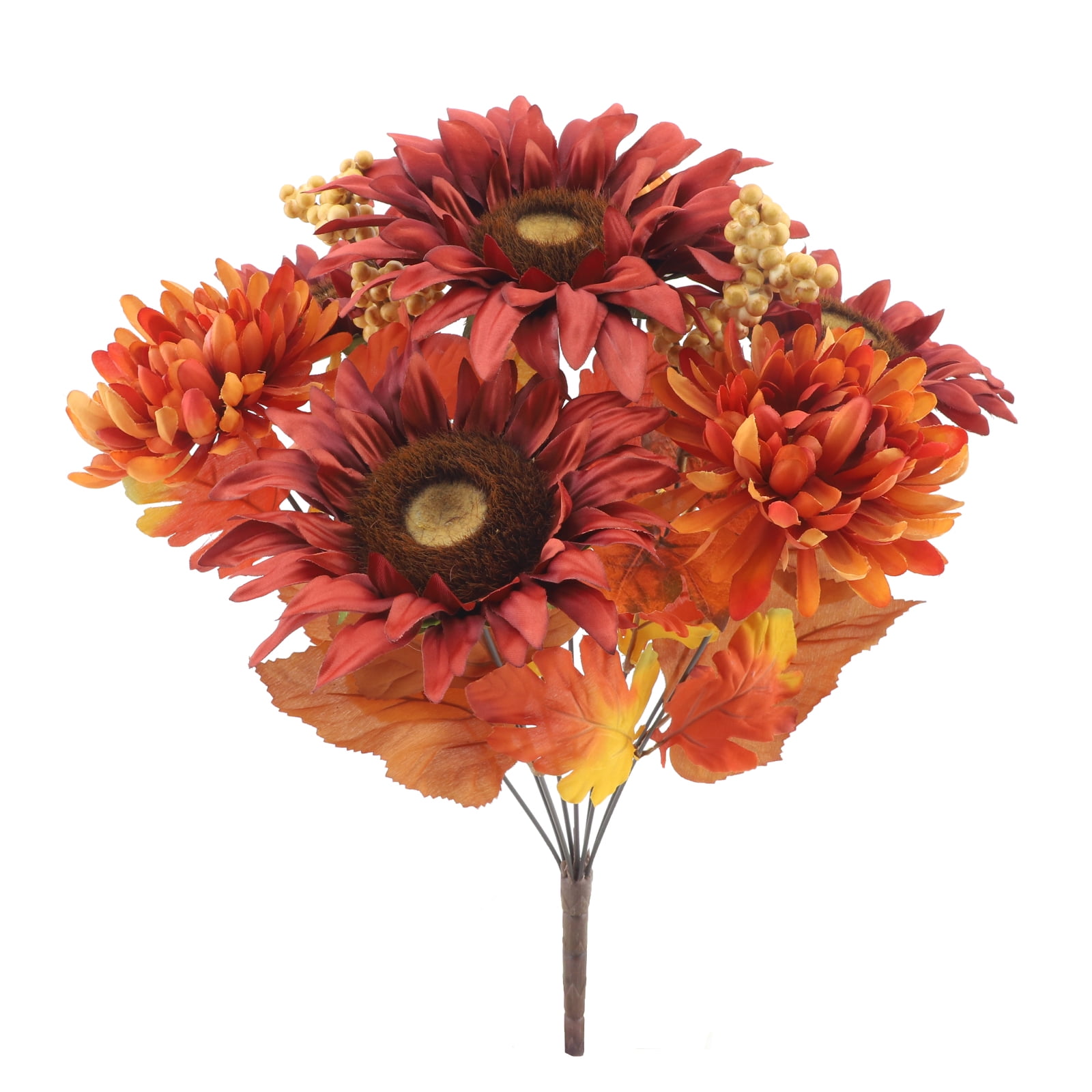 19" Red & Orange Mixed Sunflower & Berry Bush by Ashland®Artificial