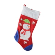 Dyno 19 Red and Blue Plush Cuff Snowman Christmas Stocking