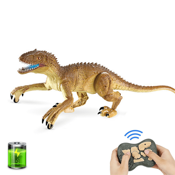 19" Remote Control Dinosaur Toys,8CH Jurassic Velociraptor Imitates Walking With Light & Roaring,Dinosaur Toys For Kids 6+