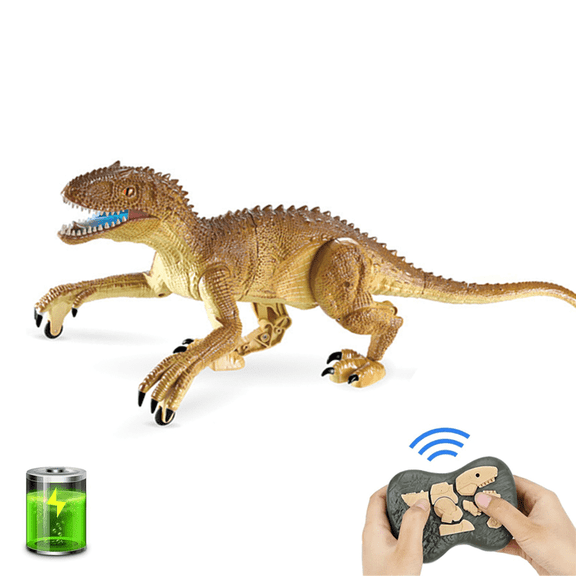 19" Remote Control Dinosaur Toys,8CH Jurassic Velociraptor Imitates Walking With Light & Roaring,Dinosaur Toys For Kids 6+