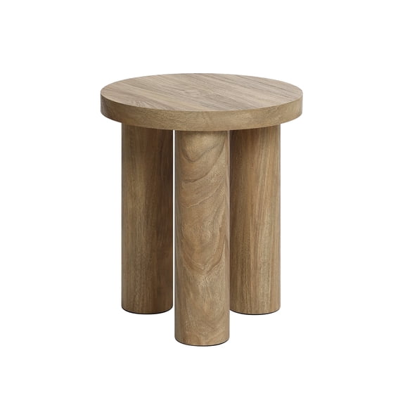 Langford Home 19" Round Wood Side Table with Three Pillar Leg