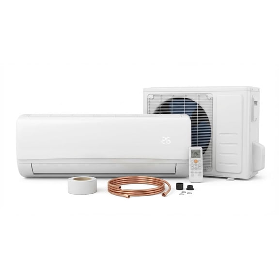 19 SEER2 Inverter Mini Split Air Conditioner & Heater - 12,000 BTU Wall Mount Ductless AC System with Heat Pump - Quiet, Sleep Mode, Timer, Installation Kit - Cools & Heats up to 750 Sq