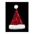 thumbnail image 1 of Northlight Unisex Adult Sequined Christmas Santa Hat  - One Size - Red and White, 1 of 1
