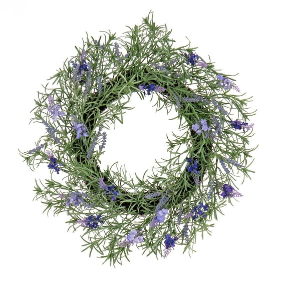 National Tree Company 19 inch Artificial Spring Wreath with Lavender and Rosemary, Realistic Floral Decoration for Front Door or Indoor Décor