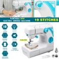 thumbnail image 1 of 19 Stitches Portable Desktop Electric Sewing Machine Portable Crafting Mending Machine 2 Speed Adjustable with Sewing LED Light, Drawer and Pedal Household Use, 1 of 10