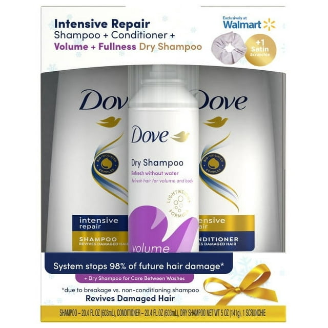 (19 VALUE) Dove Intensive Repair Shampoo & Conditioner Set with Dry
