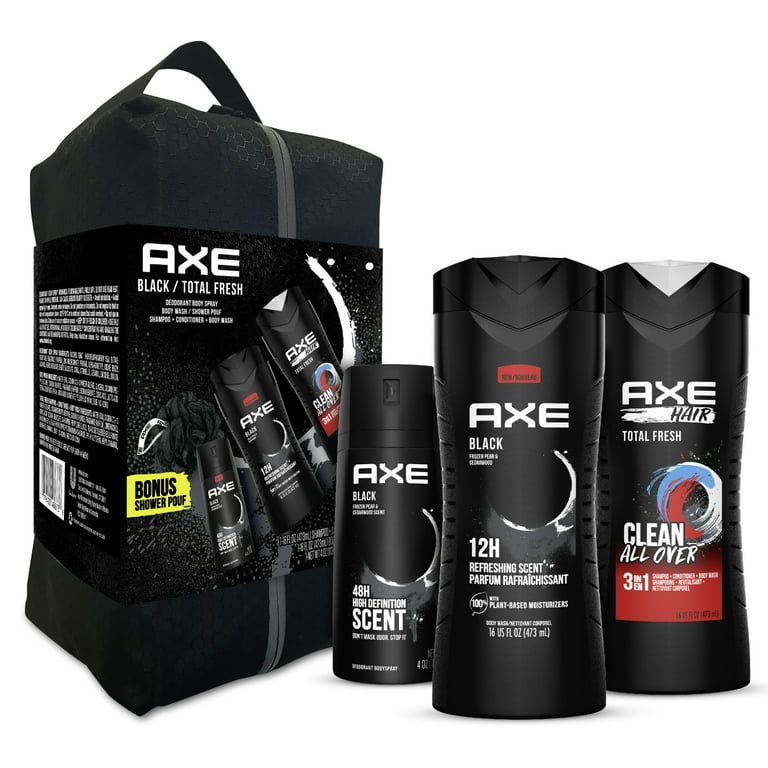 19 Value) AXE Black Holiday Gift Set (Body Spray, Body Wash, 2-in