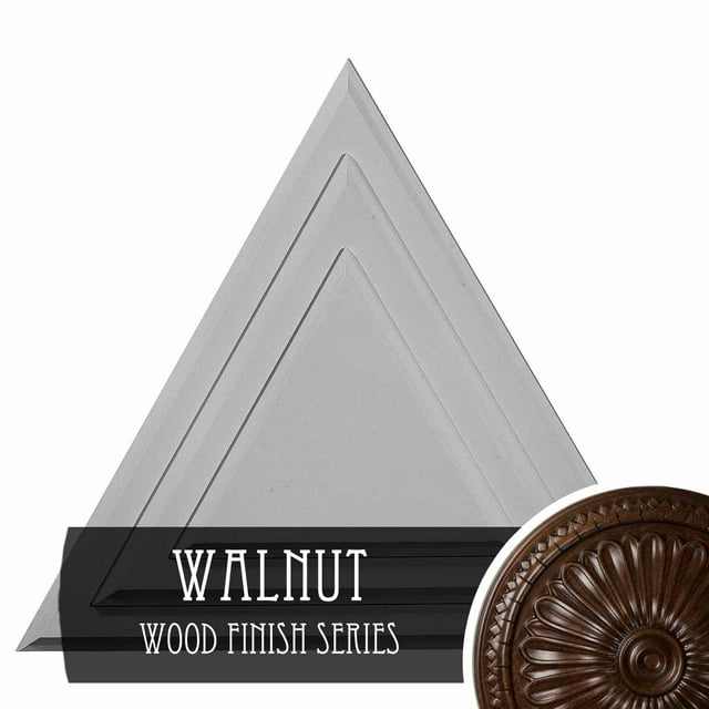 19"W x 16 5/8"H x 1 1/8"P Triangle Ceiling Medallion, Hand-Painted Walnut