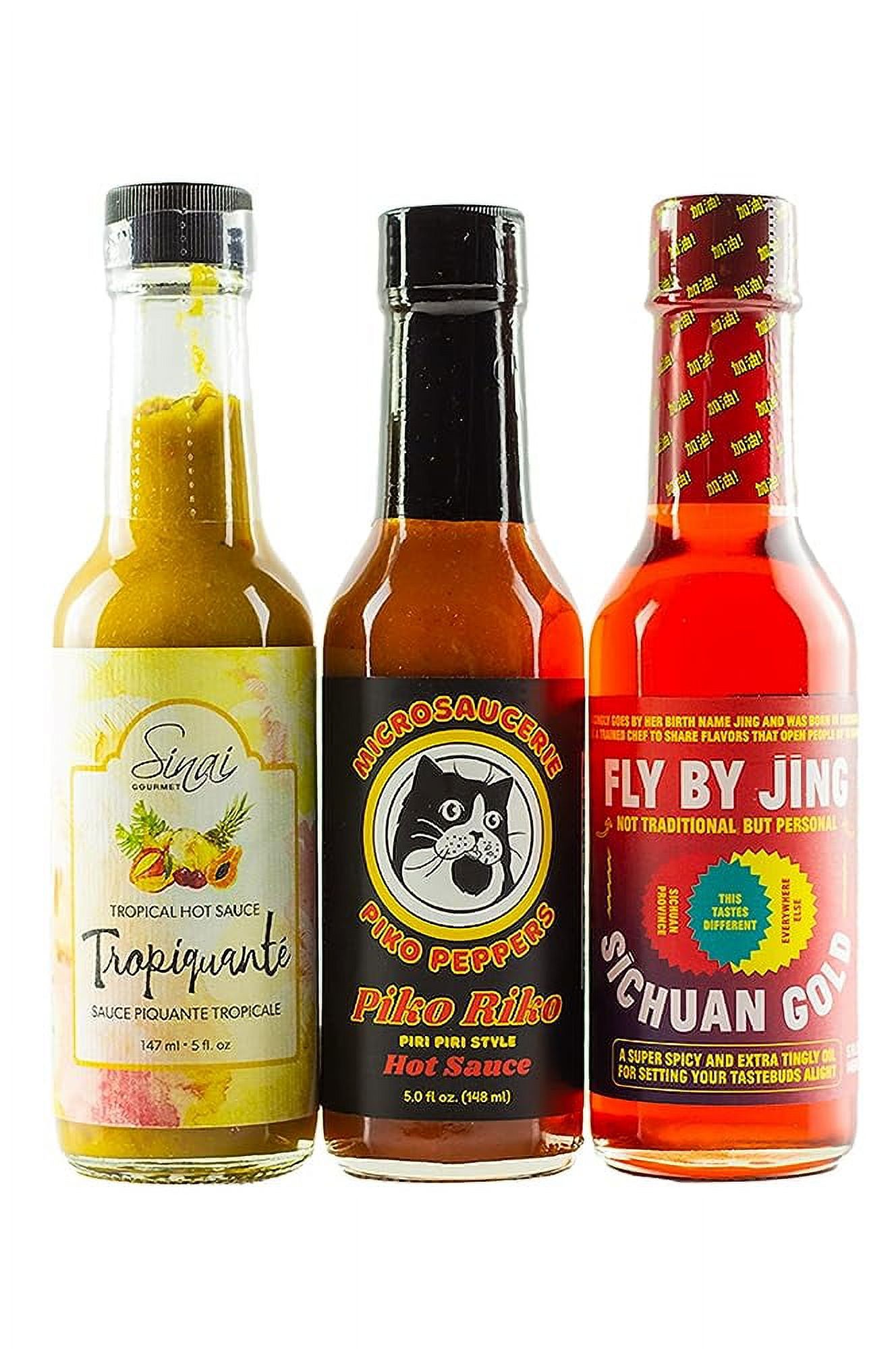 19 Warmup Pack Hot Sauces Tropiquante, Piko Riko, Sichuan Gold, 5 Fl