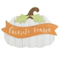 thumbnail image 1 of 19" White Wooden Pumpkin Favorite Season Hanging Wall Sign, 1 of 6