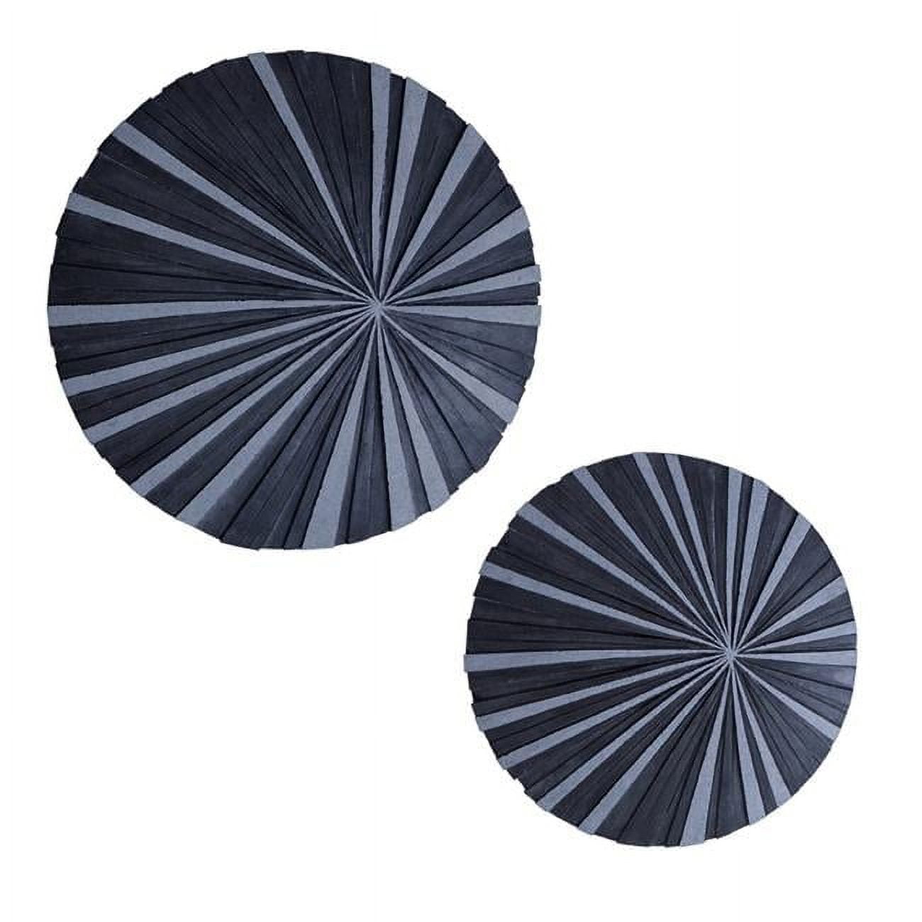 19" Round Gray and Black Sandstone Wall Art Decor