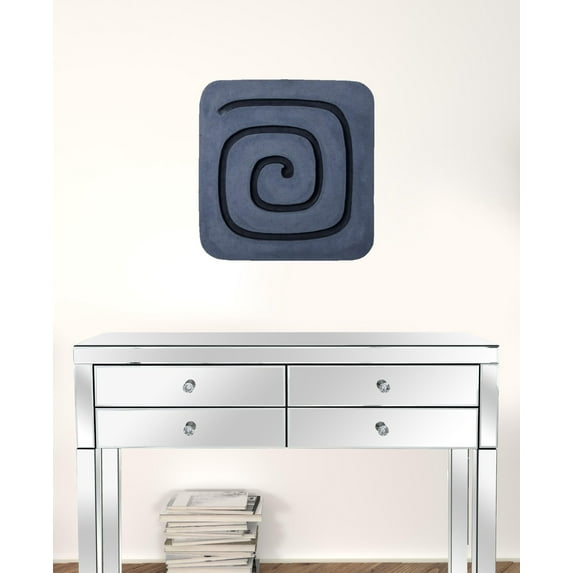 Home Roots Beddings 274758 Sandstone Fine Polished Square Wall Decor with Circles, Gray - 19 x 19 x 2 in.