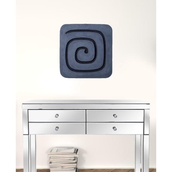 19" X 19" X 2" Sandstone Fine Polished Square Wall Decor With Circles