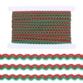 thumbnail image 1 of 19 Yards Rick Rack Trim RIC Rac Wave Bending Fringe Ribbon 1/4 Inch Two Tone Zig Zag Red Green Woven Fabric, 1 of 7