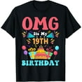 thumbnail image 1 of 19 Year Old Birthday Party Gift Omg Happy 19th Birthday T-ShirtMen and women, Black T-shirt, size: Extra large, 1 of 4