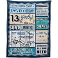 thumbnail image 1 of 19 Year Old Boy Birthday Gift, Super Soft and Warm Happy Birthday Blanket, Digital Heartwarming Sentences Creative Design Ideal Gifts for 19th, 50"x60", 1 of 5