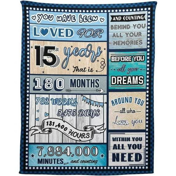 19 Year Old Boy Birthday Gift, Super Soft and Warm Happy Birthday Blanket, Digital Heartwarming Sentences Creative Design Ideal Gifts for 19th, 50"x60"
