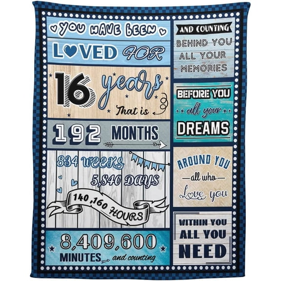 19 Year Old Boy Birthday Gift, Super Soft and Warm Happy Birthday Blanket, Digital Heartwarming Sentences Creative Design Ideal Gifts for 19th, 60"x80"