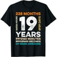 thumbnail image 1 of 19 Years Old 228 Months Of Being Awesome 19th Birthday Gifts T-Shirt mens t shirt，black，women，funny，misfits，men，journey, 1 of 4