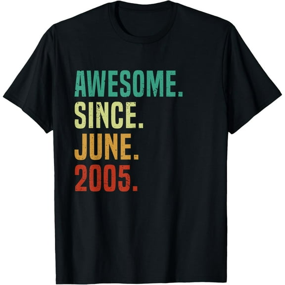 19 Years Old Awesome Since June 2005 19th Birthday T-Shirt mens t shirt,black,women,funny,misfits,men,journey
