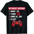 thumbnail image 1 of 19 Years Old Gamer 19th Birthday Boy My Perfect Party Gift T-Shirt mens t shirt，black，women，funny，misfits，men，journey, 1 of 4