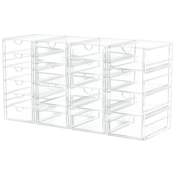 19 drawers acrylic drawer storage box transparent splicing combination storage box multi-layer dustproof cosmetics stationery storage box stackable desktop storage cabinet