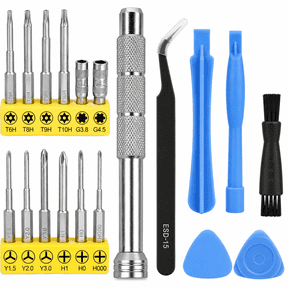19-in-1 Cleaning & Repair Tool Kit For PS5, PS4, Xbox One Controllers Screwdriver Set for Console Compatible with PS5, PS4, PS3, Xbox One/Series/Elite/360, Switch/Switch Lite, 3DS, NES, SNES, N64,