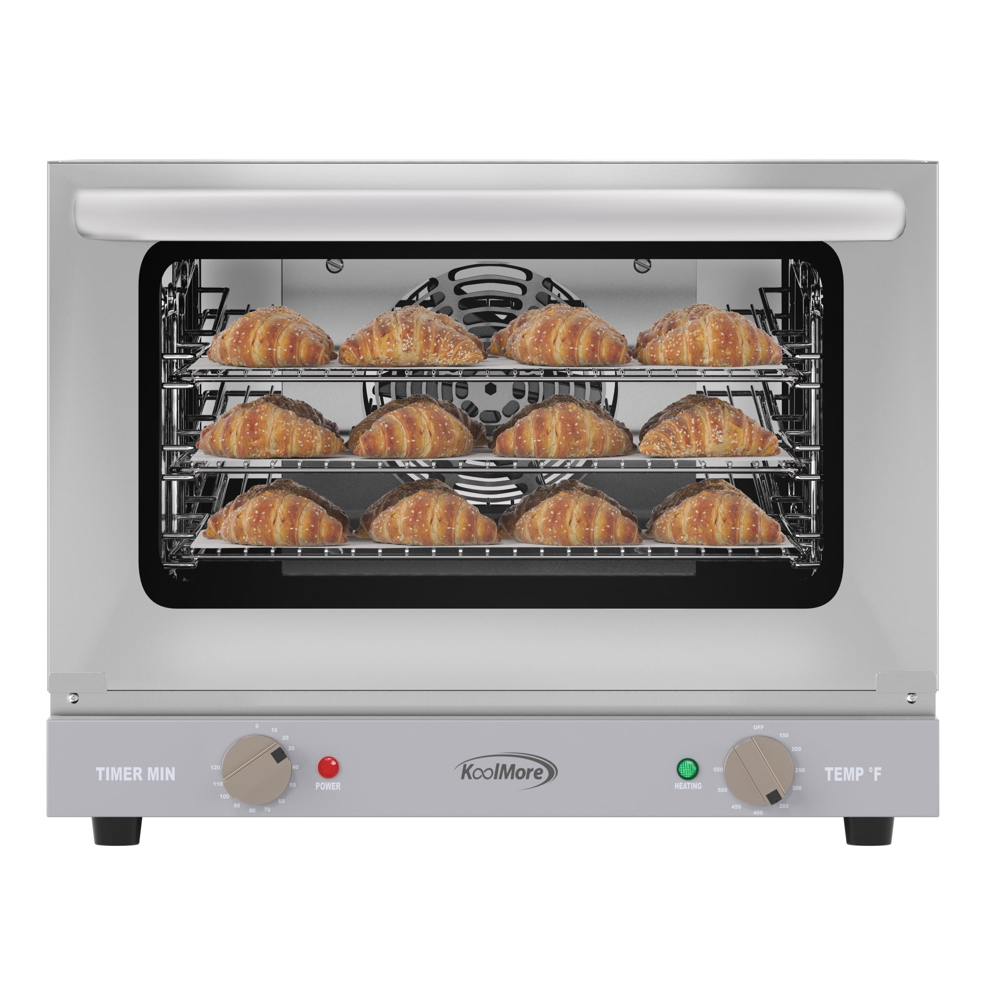 19 in. Countertop Convection Oven for Quarter-Size Pans with 3 Racks 1440W of Power in Stainless-Steel, 0.8 cu. ft.