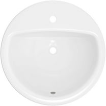 Proflo Pf191r Rockaway 19" Circular Vitreous China Drop In Bathroom Sink - White