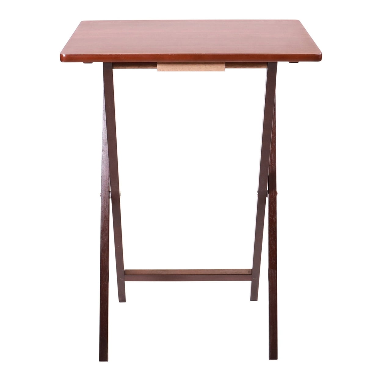 19 in. L X 14.5 in. W Brown Wood Folding Table (Set of 4 Tables and 1