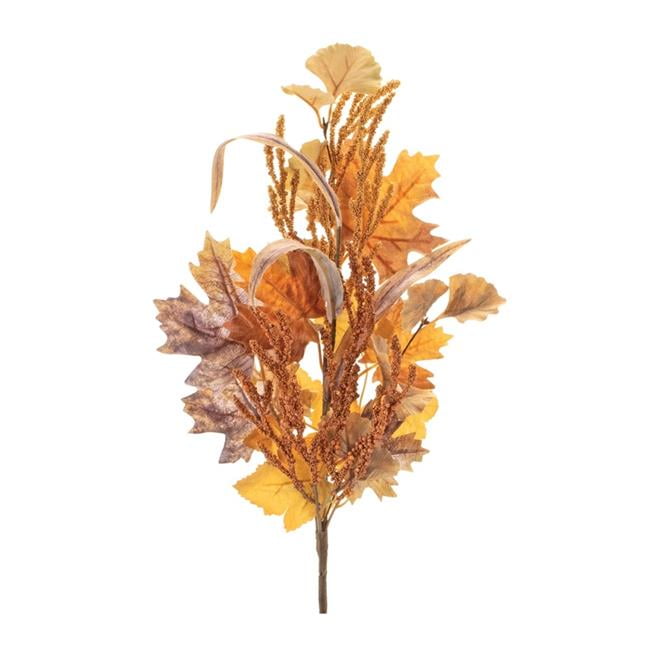 19" Autumn Maple Leaf and Berry Tabletop Topiary in Orange and Yellow