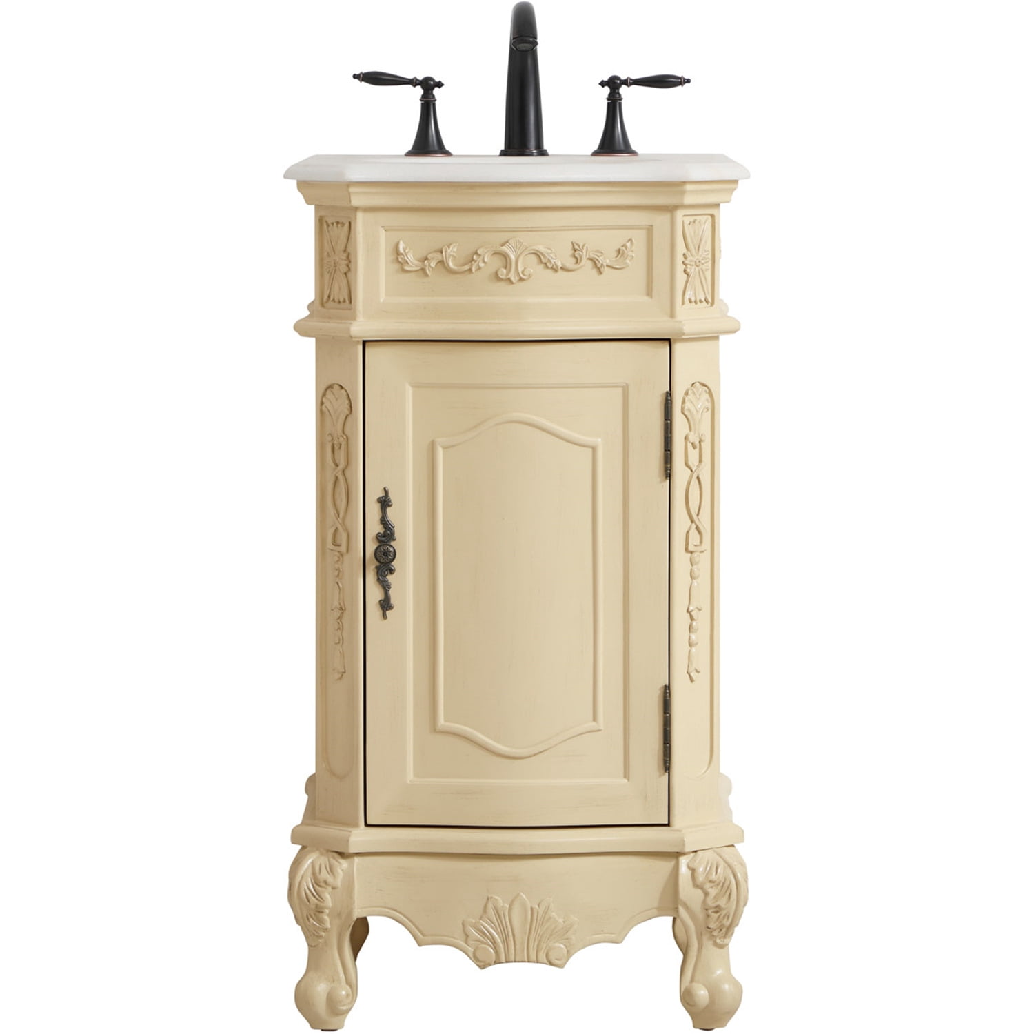 Elegant Decor Danville 19" Single Marble Top Bathroom Vanity in Light
