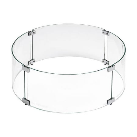 19 in. Tempered Glass Flame Guard for Round Drop-In Fire Pit Pan