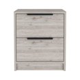thumbnail image 1 of 19 in. Two Drawer Faux Wood Nightstand, Gray, 1 of 1