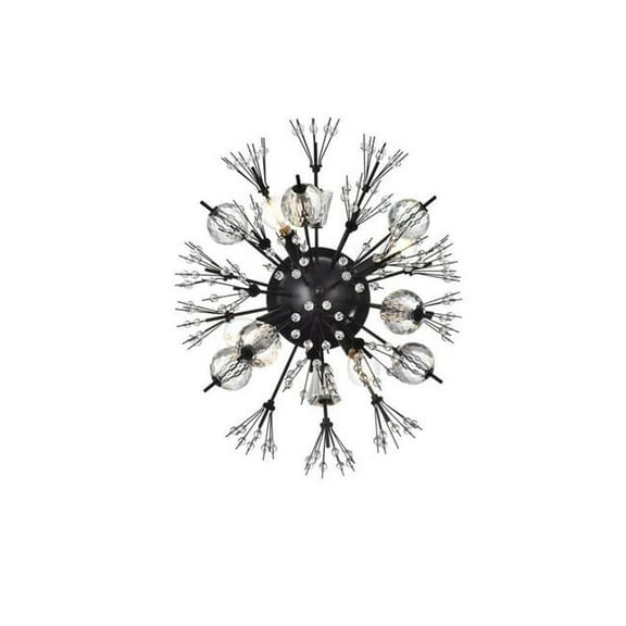19 in. Vera Crystal Starburst Wall Sconce, Black