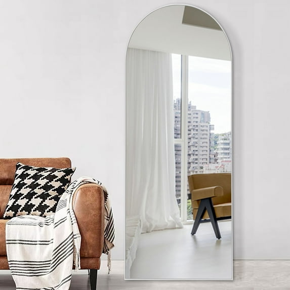 19 in x 58 in White Modern Wall Mirror