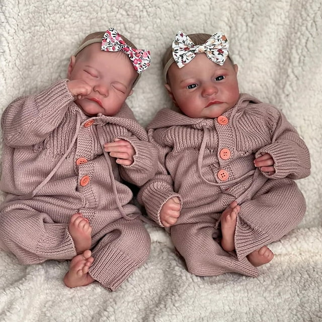 19 inch 48cm twin baby dolls with soft cotton body realistic baby dolls