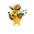 thumbnail image 1 of 19-inch Artificial Silk Orange, Yellow & White Rose Mixed Cemetery Metal Stake, for Indoor/Outdoor Use, by Mainstays, 1 of 8