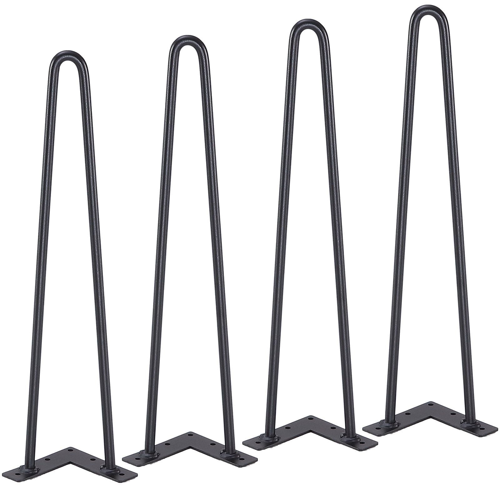 19-inch Black Metal Hairpin Table Legs, Set of 4, Heavy Duty 500lbs ...