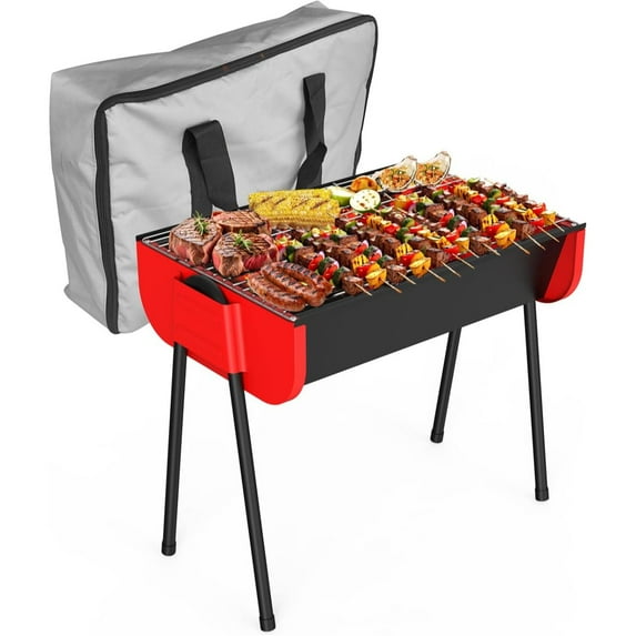 19 inch Charcoal Grill, Portable Barbecue Grill with Storage Travel Bag, Easy to Assemble BBQ Grill, 231 Square Inches Cooking Space, Perfect for Small Patio, Backyard, Picnics, Camping, Beach