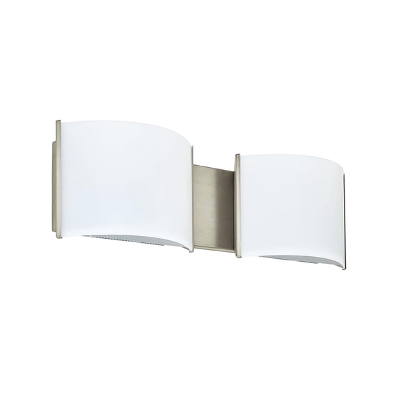 19 inch LED Wall Sconce Lights, Indoor Wall Decro Lighting, 2-Light Wall Light Fixture for Hallway Stairwell Bedroom Living Room Picture Decor Lighting, Support Dimmable, Nickel
