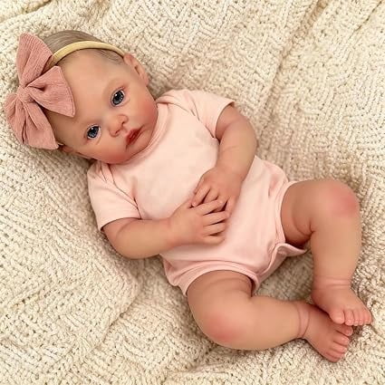 19 inch Lifelike Reborn Baby Dolls - Realistic Newborn Baby Doll Cloth Body Baby Dolls with Complete Accessories Perfect for Cuddling, Playtime, and Gift Giving
