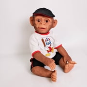 19 inch Lovely Realistic Full Body Vinyl Reborn Monkey Doll in a Baseball Outfit with Hat, Collection Art Monkey Doll, Kids Playmate, Holiday Present, Birthday Halloween Christmas Gift
