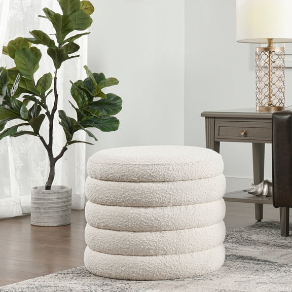 19 - inch Oversized Boucle Storage / Medium Firmness & Floor Safety